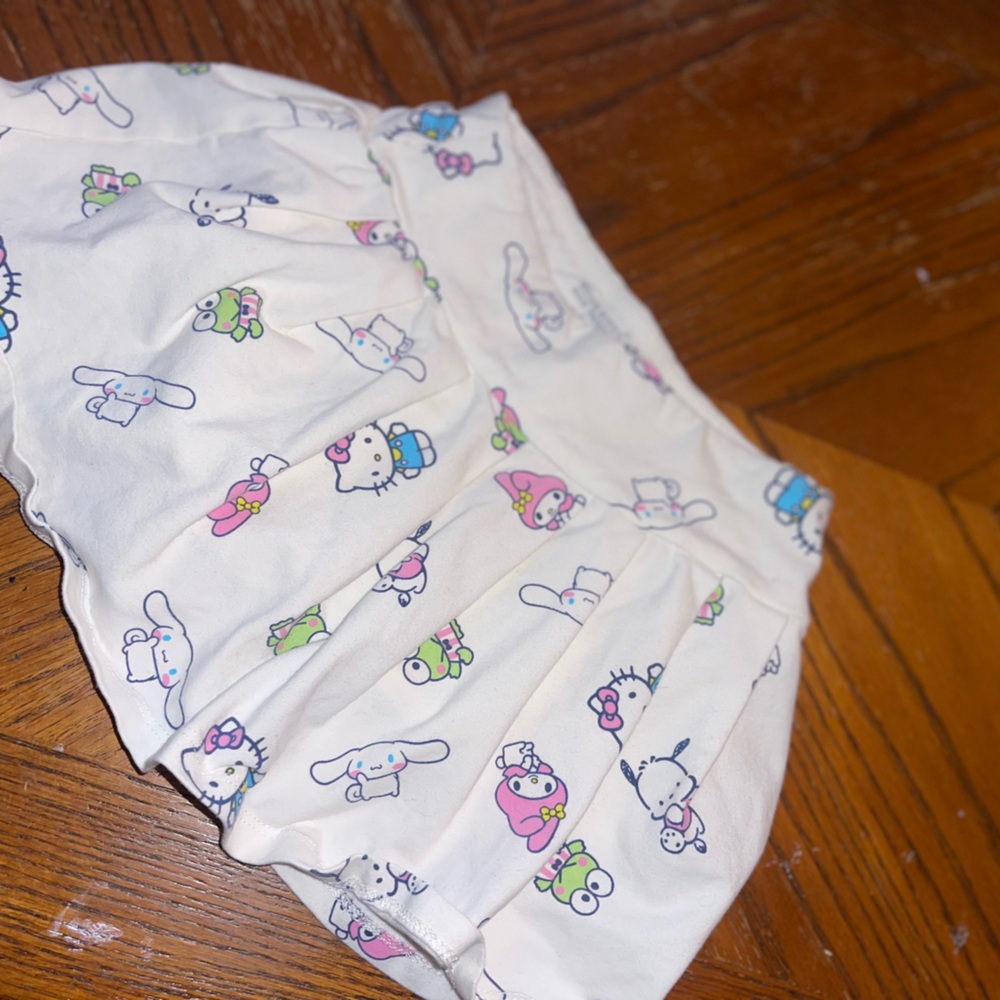 Sanrio White Skort with Pink, Blue, Green Character Print